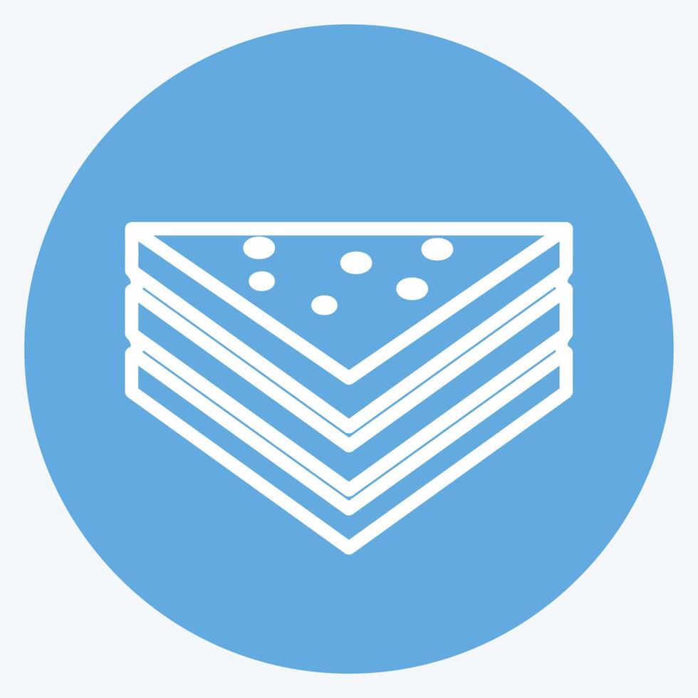 Sandwich Icon in trendy blue eyes style isolated on soft blue background vector