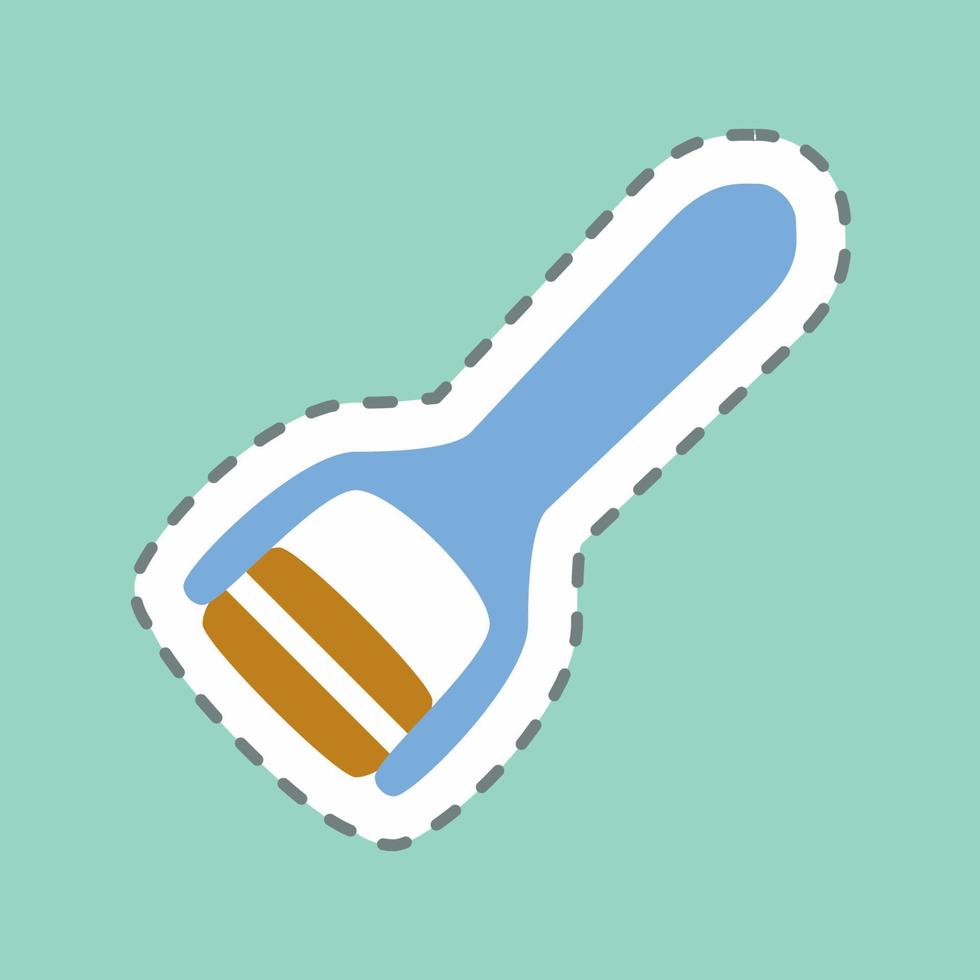 Sticker Peeler - Line Cut - Simple illustration,Editable stroke vector