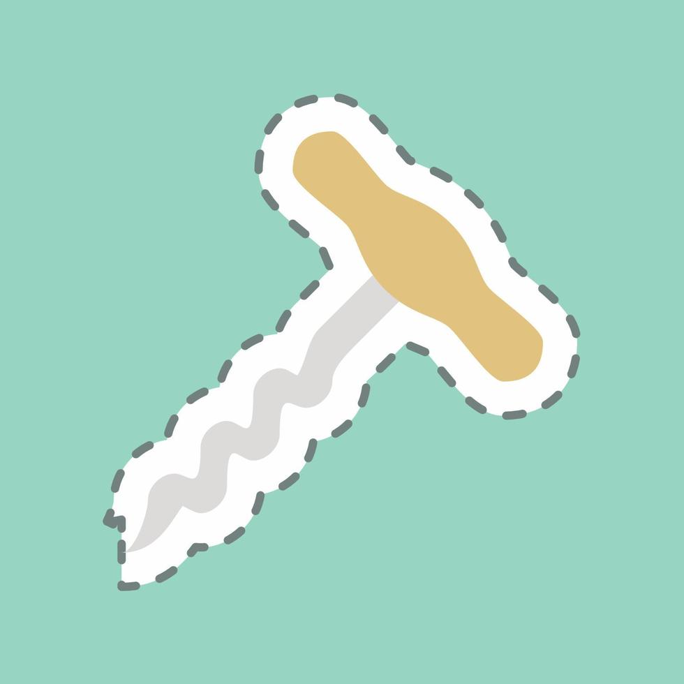 Sticker Corkscrew - Line Cut - Simple illustration,Editable stroke vector