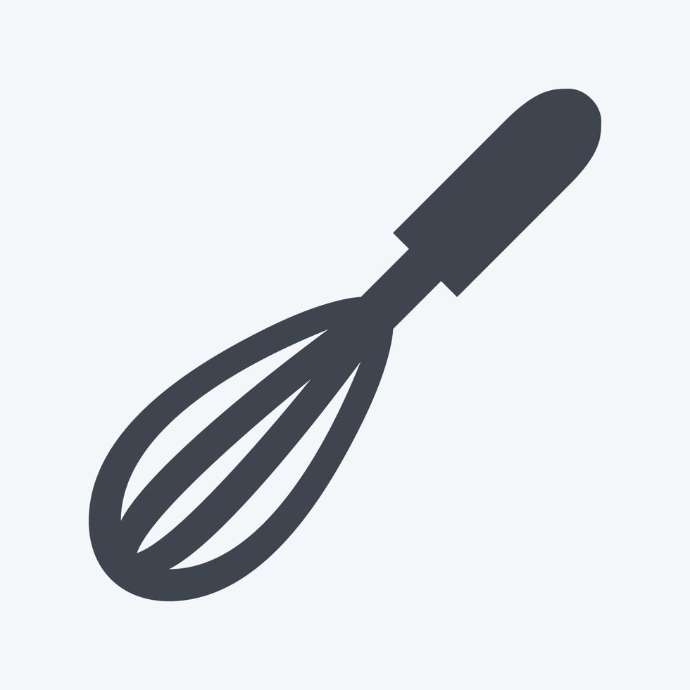 Icon Whisk - Glyph Style - Simple illustration,Editable stroke vector