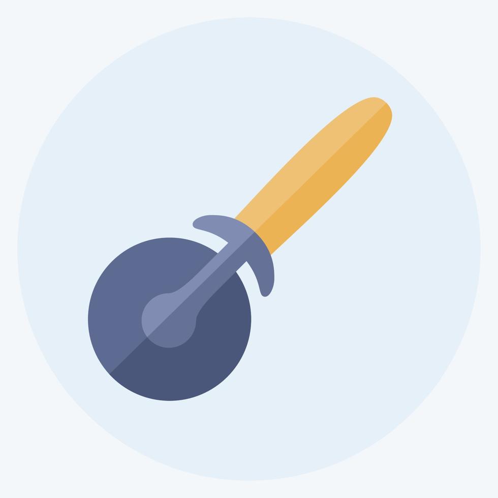 Icon Pizza Cutter - Flat Style - Simple illustration,Editable stroke vector