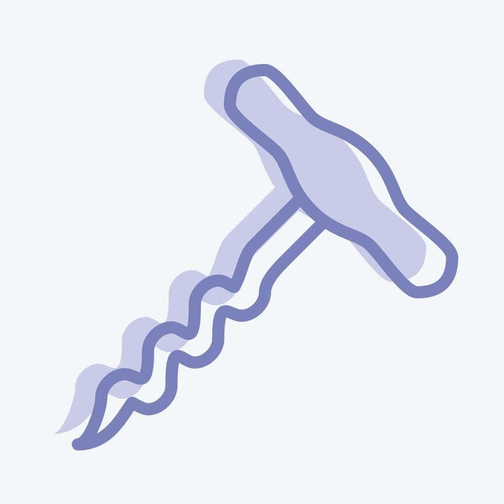 Icon Corkscrew - Two Tone Style - Simple illustration,Editable stroke vector