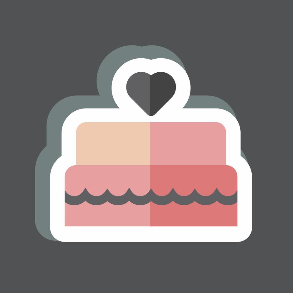 Wedding Cake I Sticker in trendy isolated on black background vector