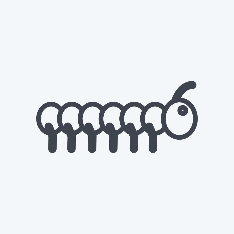 Worm Icon in trendy line style isolated on soft blue background vector