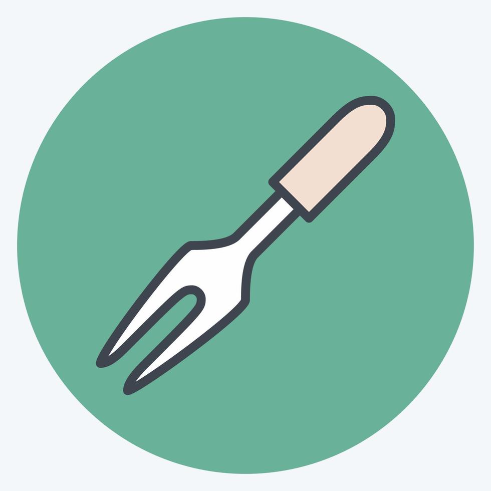 Icon Carving Fork - Color Mate Style - Simple illustration,Editable stroke vector