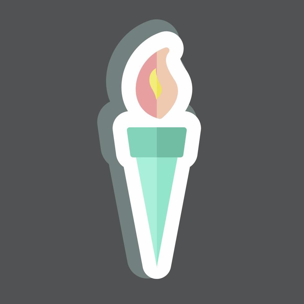 Torch Sticker in trendy isolated on black background vector