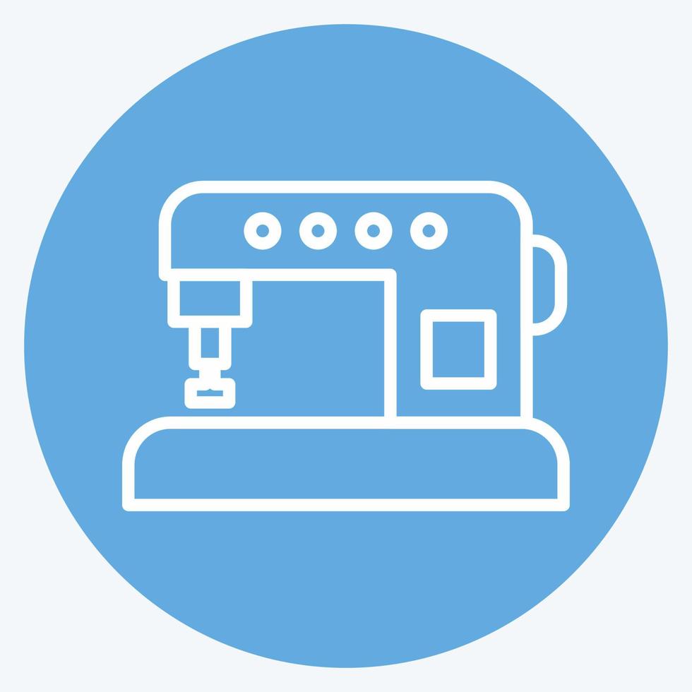 Automatic Machine Tailor Icon in trendy blue eyes style isolated on soft blue background vector