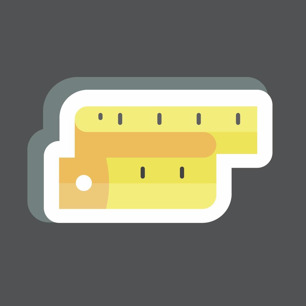 Measuring Tape Sticker in trendy isolated on black background vector