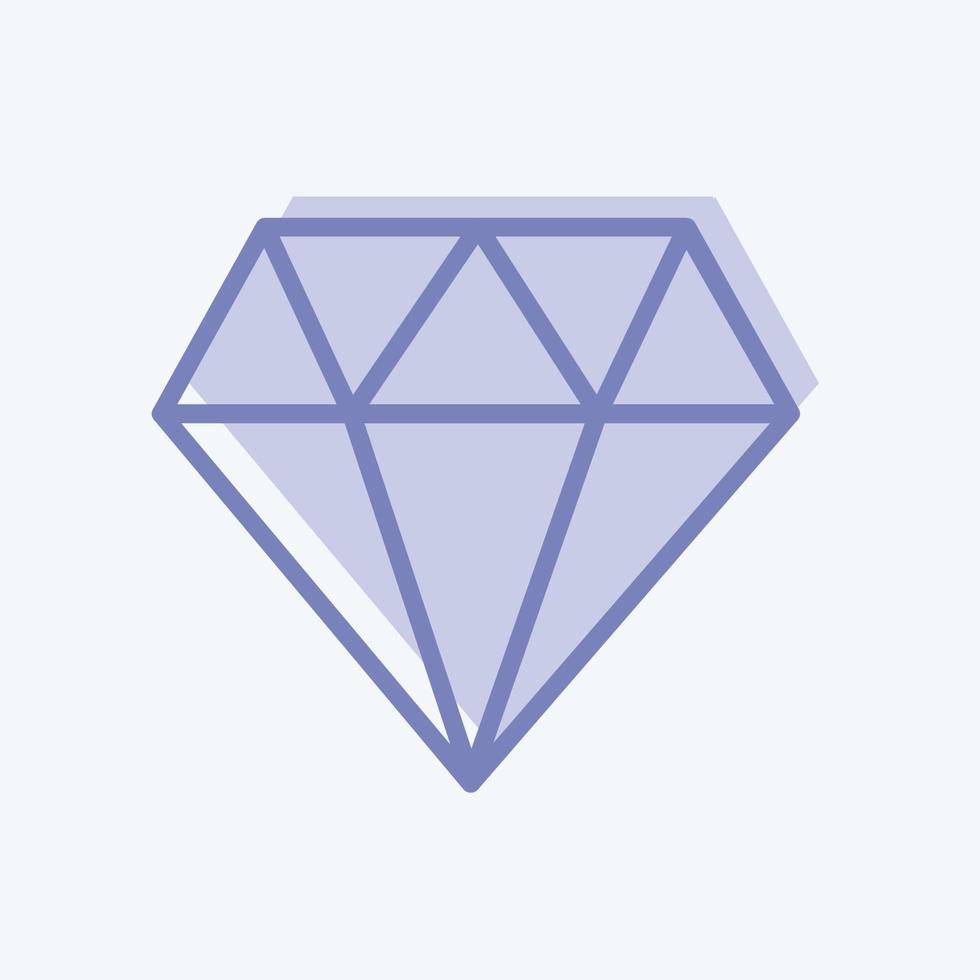 ícono de diamante en un moderno estilo de dos tonos aislado en un fondo azul suave vector