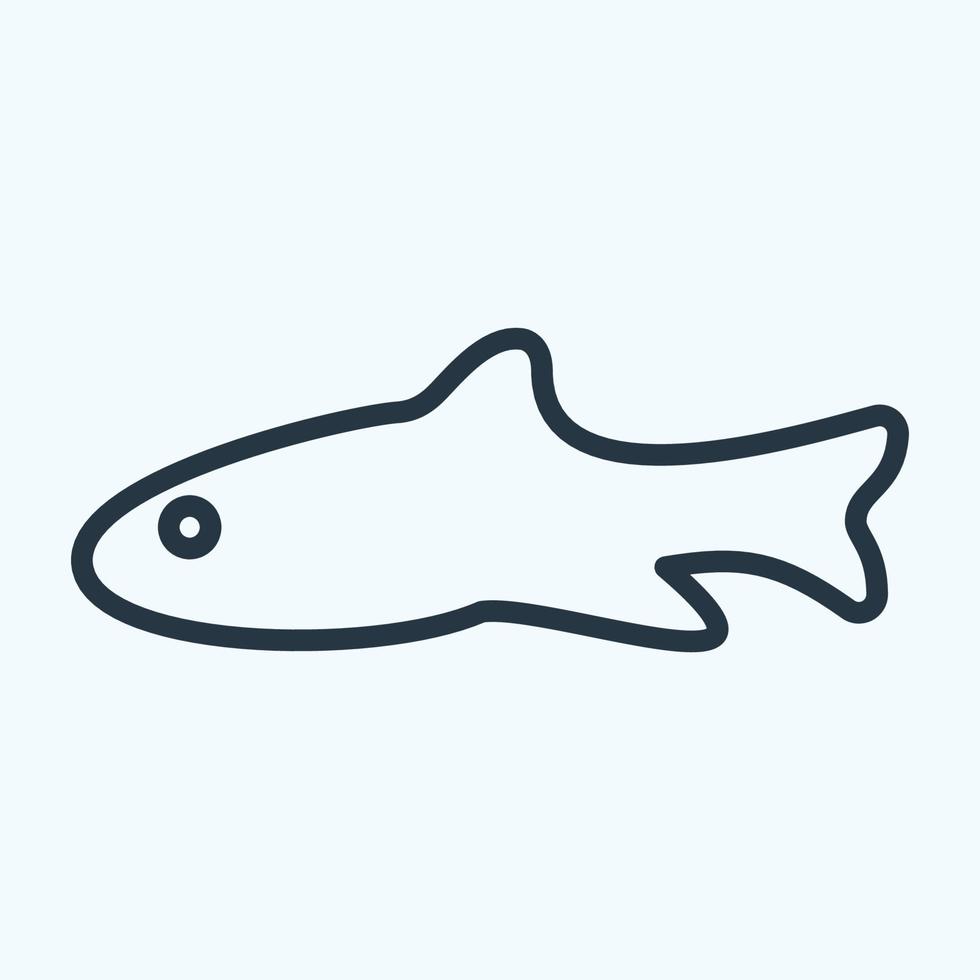 pez icono - estilo de línea vector
