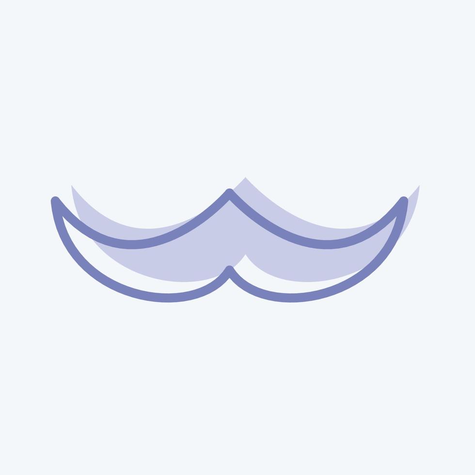 Moustache Icon in trendy two tone style isolated on soft blue background vector