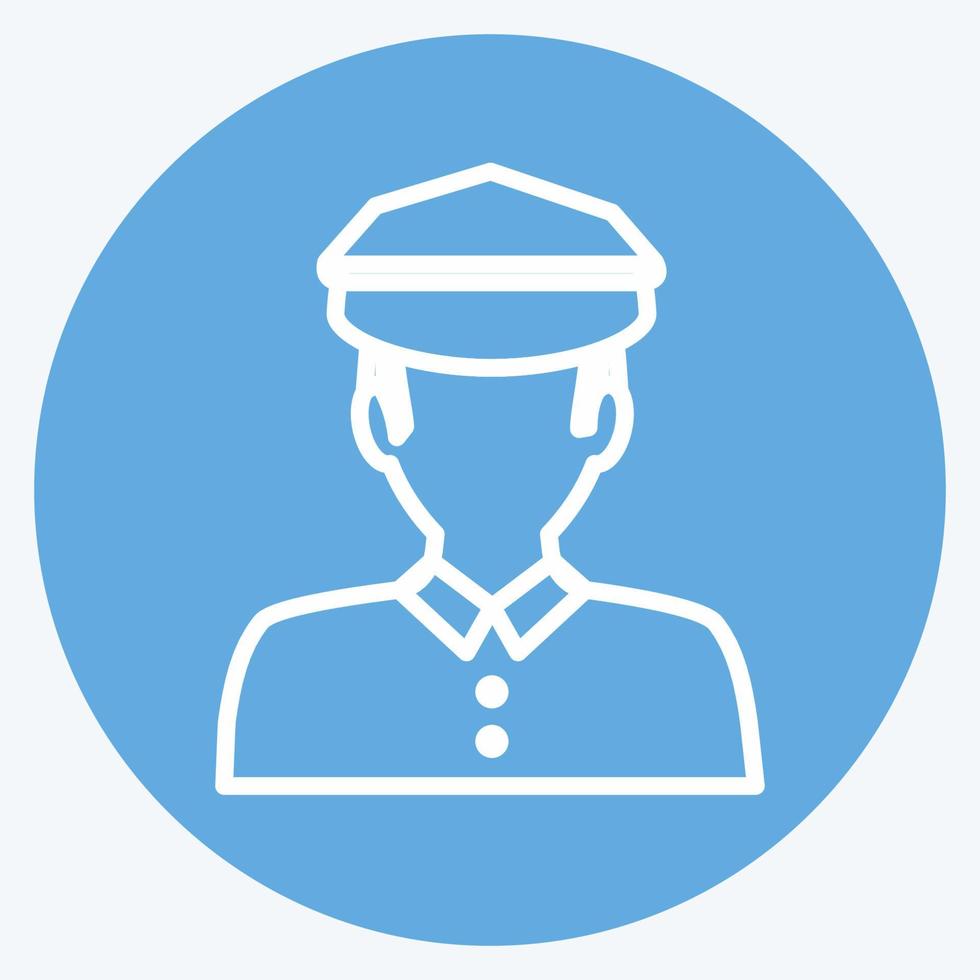 Traffic policeman Icon in trendy blue eyes style isolated on soft blue background vector