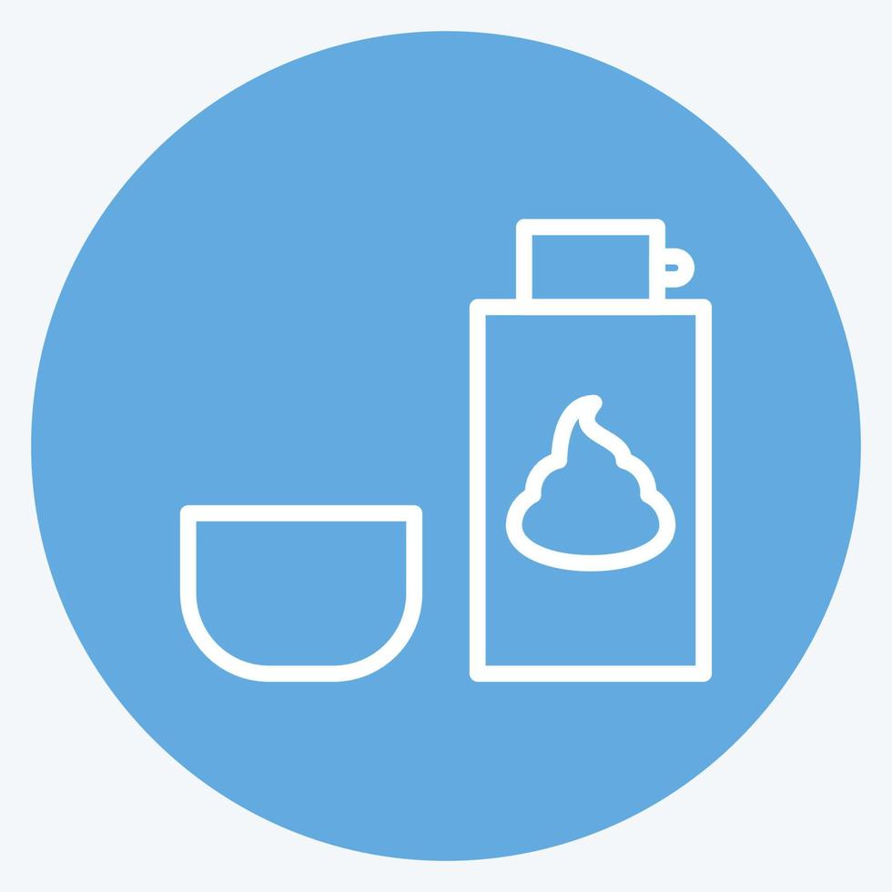 Shaving Cream Icon in trendy blue eyes style isolated on soft blue background vector
