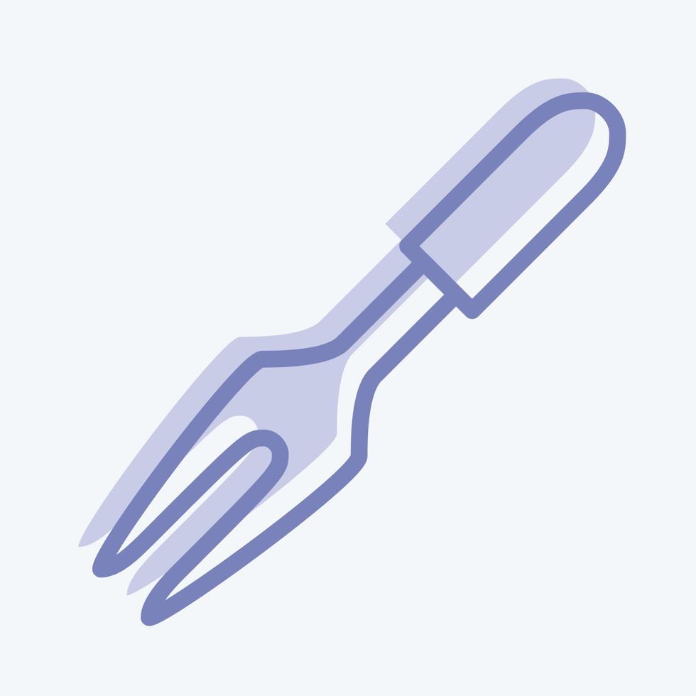 Icon Carving Fork - Two Tone Style - Simple illustration,Editable stroke vector