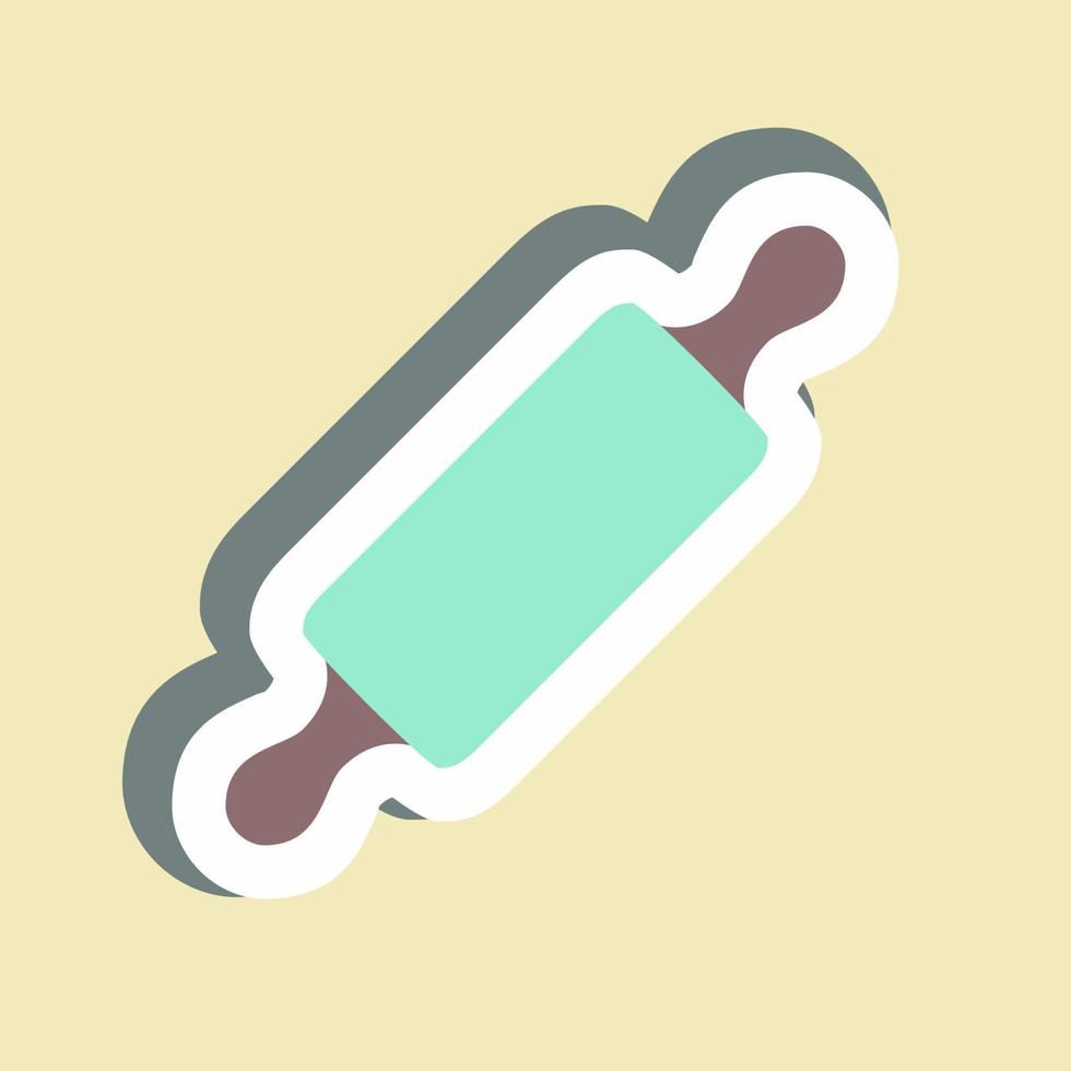 Sticker Rolling Pin - Simple illustration,Editable stroke vector