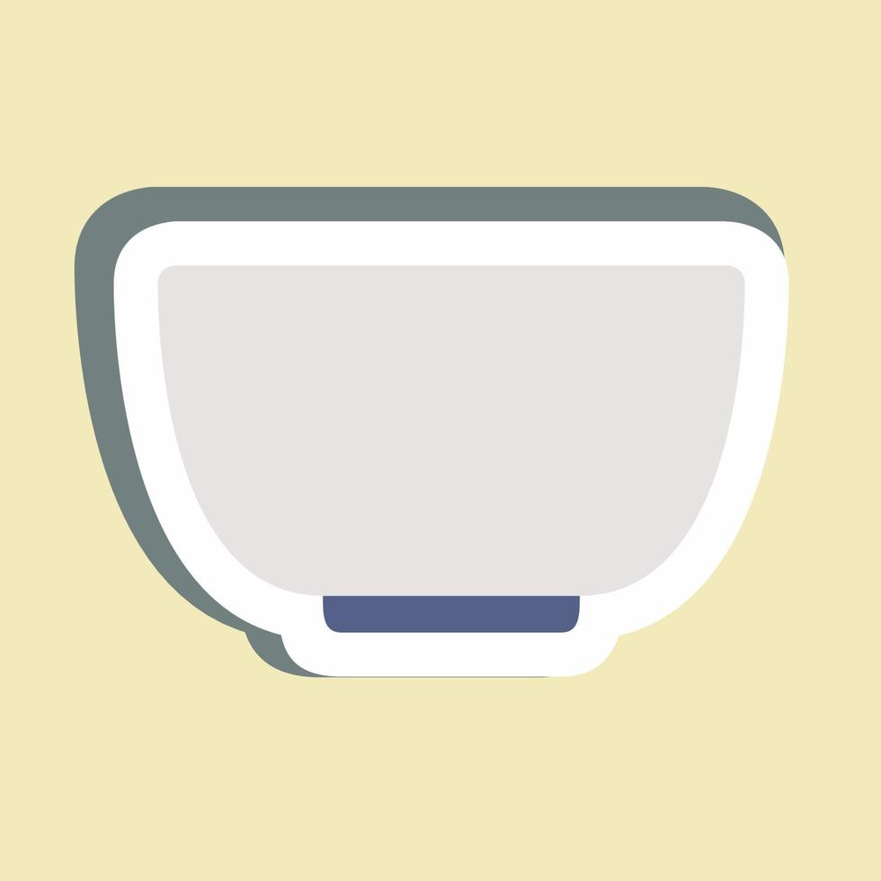 Sticker Bowl - Simple illustration,Editable stroke vector