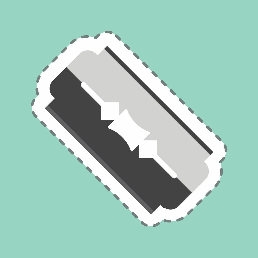 Blade Sticker in trendy line cut isolated on blue background vector