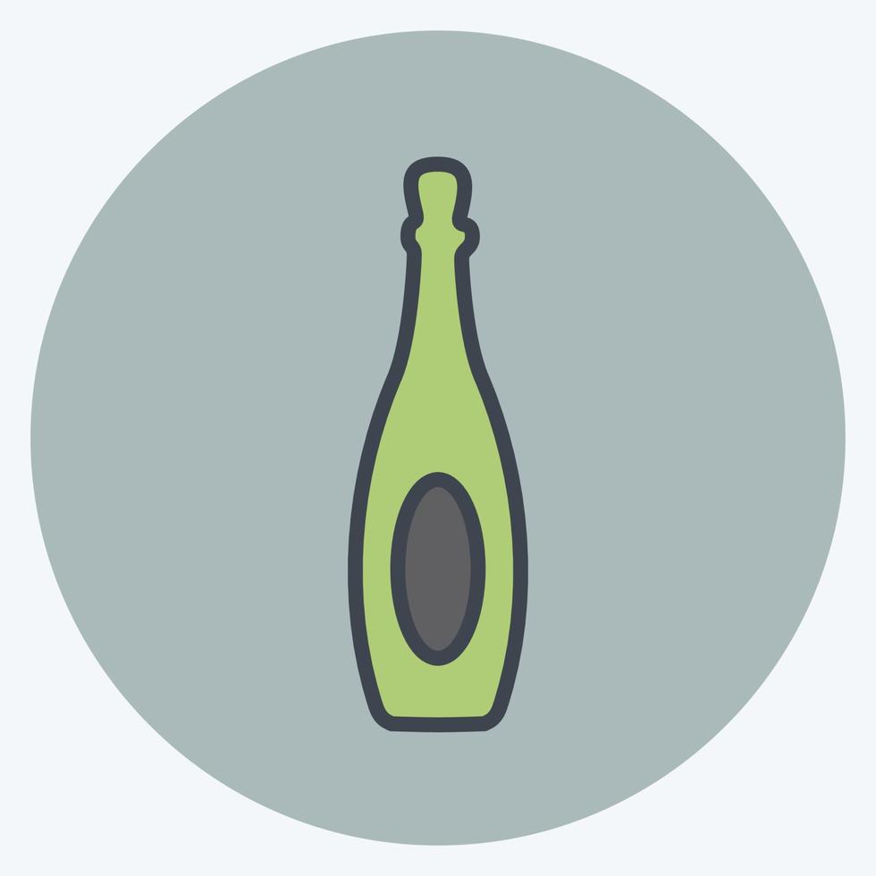 Bottle Icon in trendy color mate style isolated on soft blue background vector