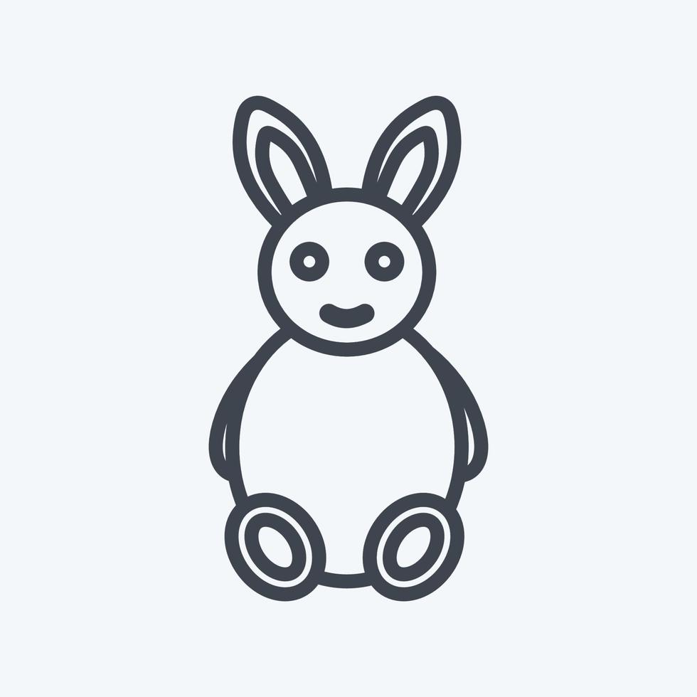 Bunny Icon in trendy line style isolated on soft blue background vector