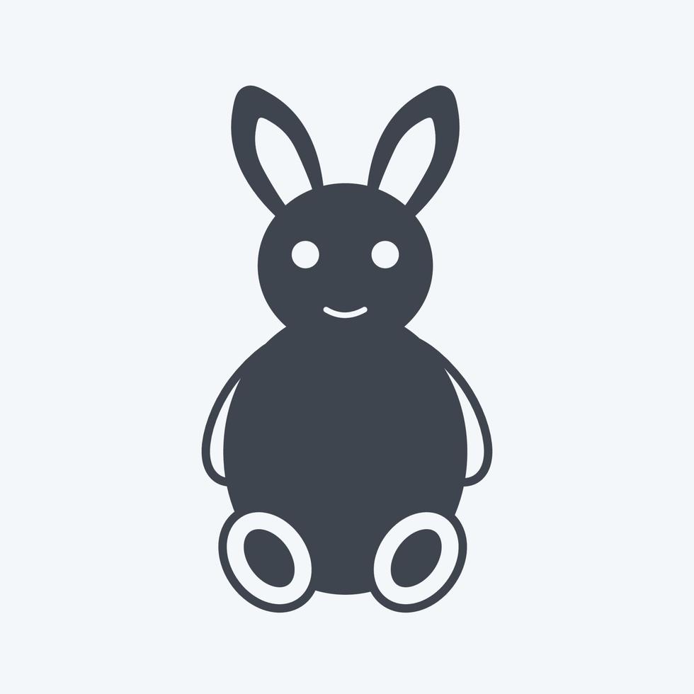 Bunny Icon in trendy glyph style isolated on soft blue background vector
