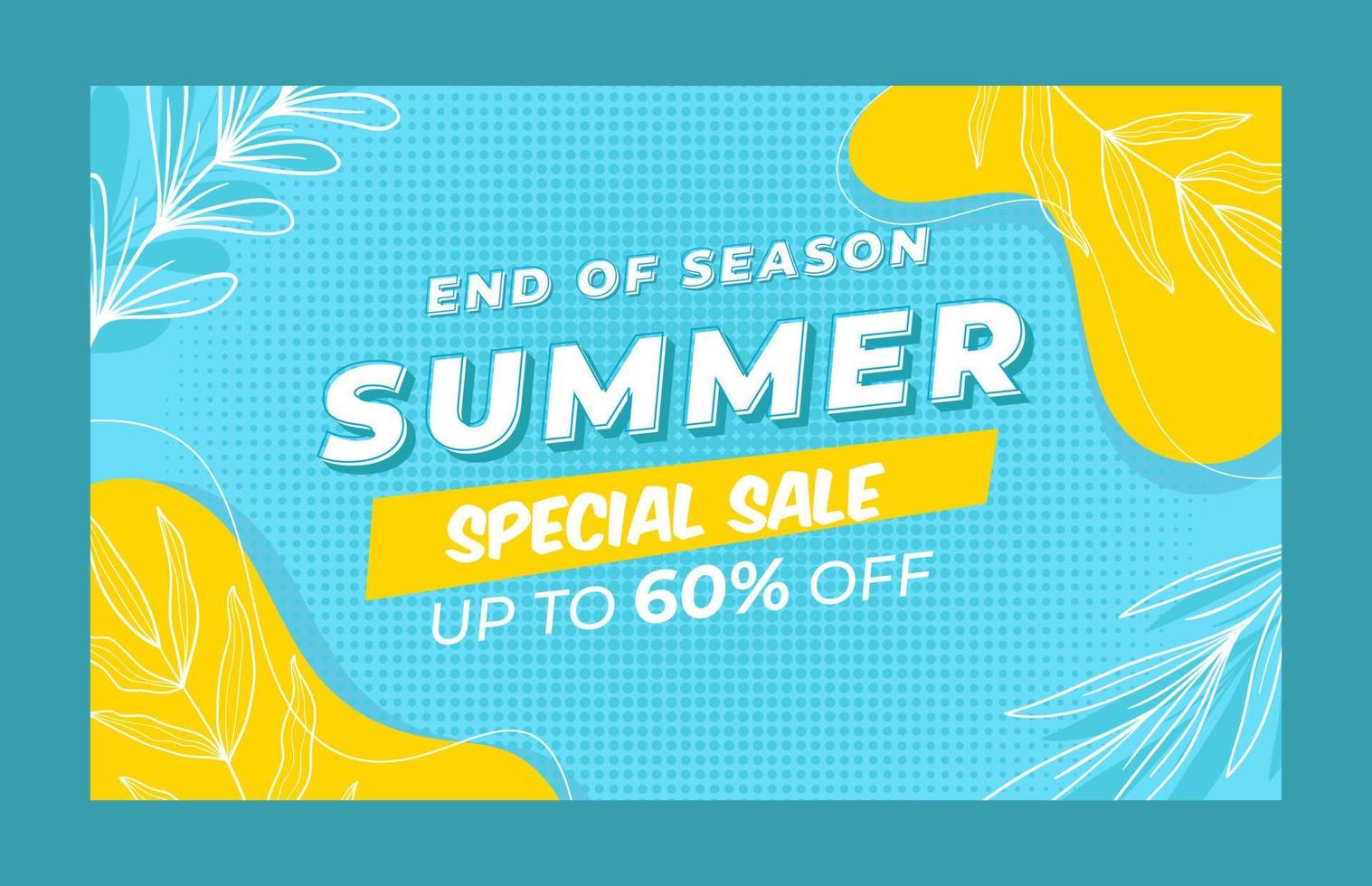 End of summer special sale banner template vector