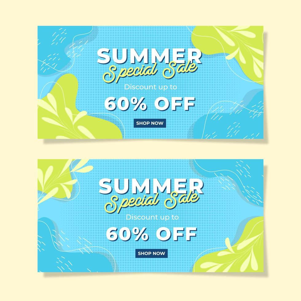 Summer sale banner background template vector