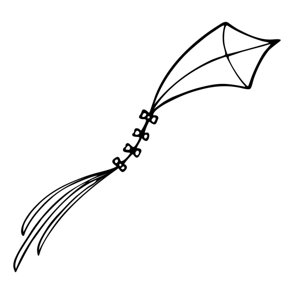 cometa doodle icono de contorno dibujado a mano. Ilustración de dibujo vectorial de cometa para impresión, web, móvil e infografía aislado en blanco vector