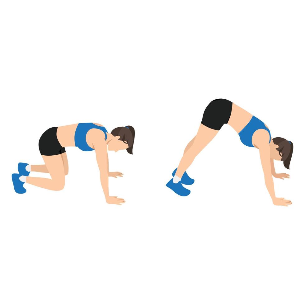 Woman doing Bear squat exercise vector