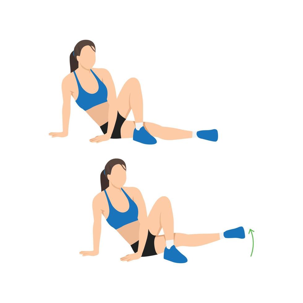 Woman doing Inner Thigh Lifts exercise vector