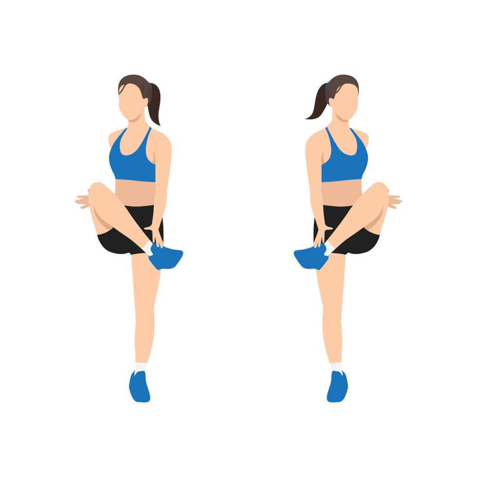 Woman doing Fingertip to toe jacks exercise. vector