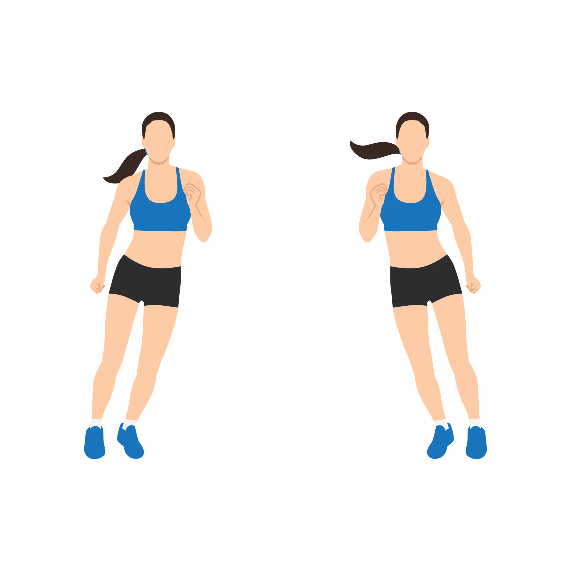 Woman doing Side to side hops exercise. 5178404 Vector Art at Vecteezy