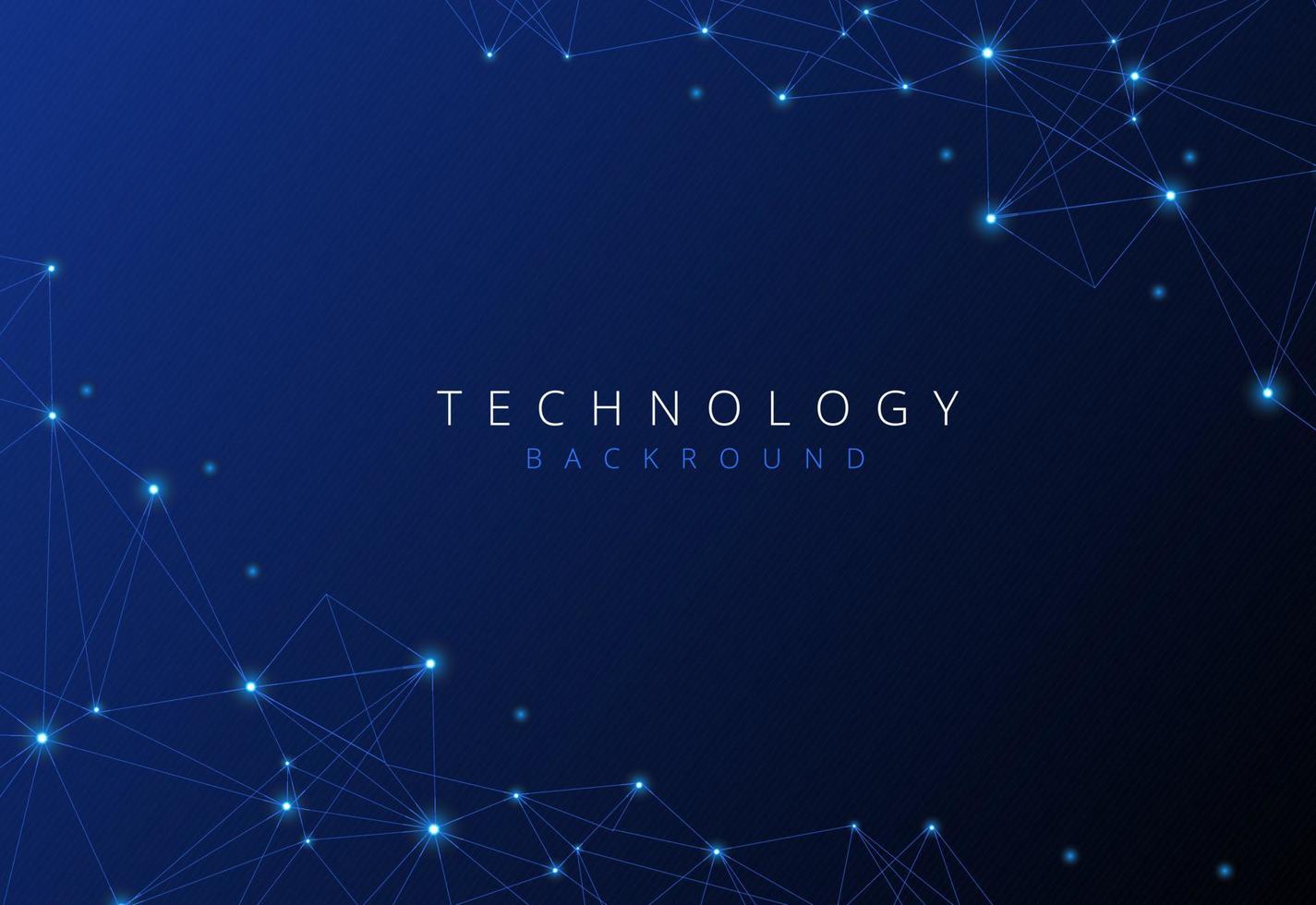 Abstract futuristic - Molecules technology with polygonal shapes on dark blue background vector