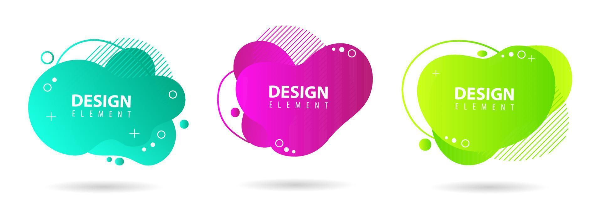 Set of Fluid gradient elements for minimal banner, logo, social post. Futuristic trendy dynamic elements. Abstract background. Eps10 vector. vector