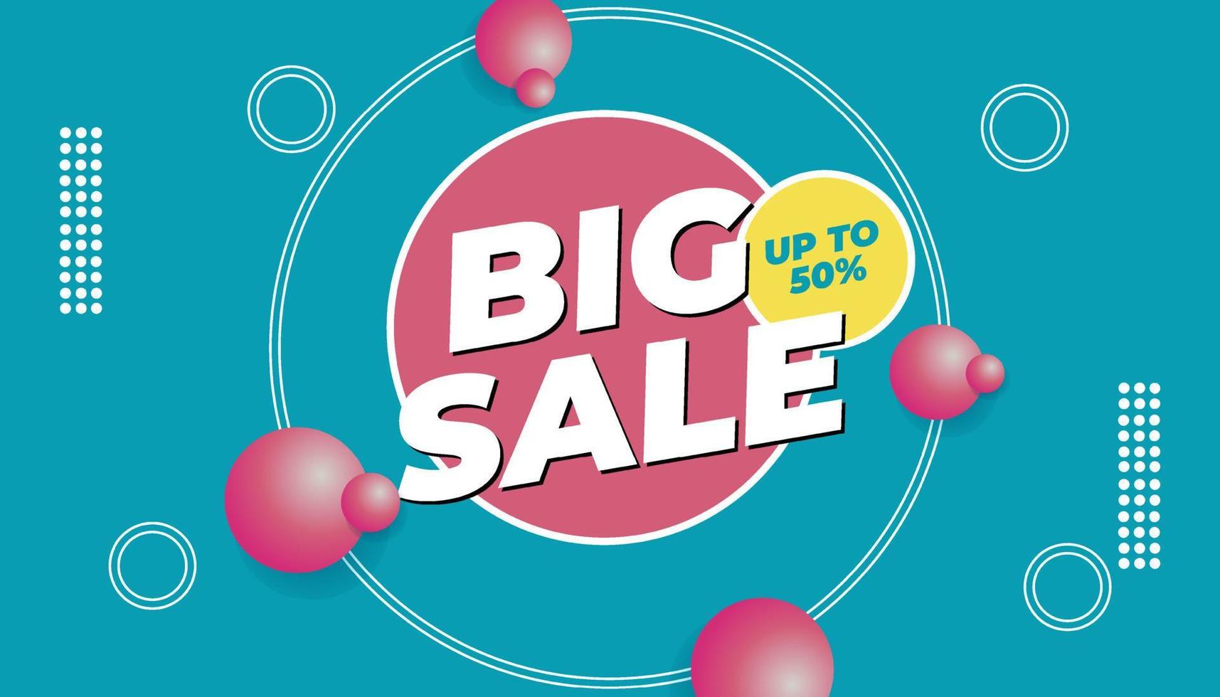 Banner big sale with flat color vector