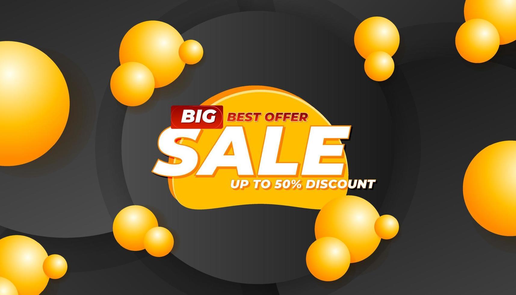 Banner best offer big sale with color black orange vector