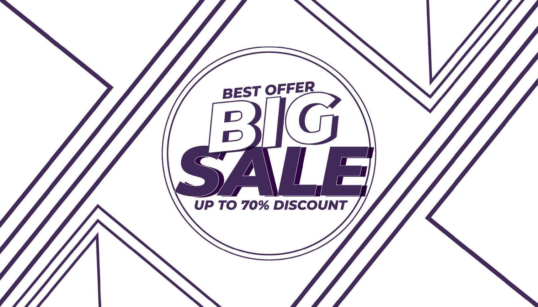 Banner Best offer big sale simple color white purple vector