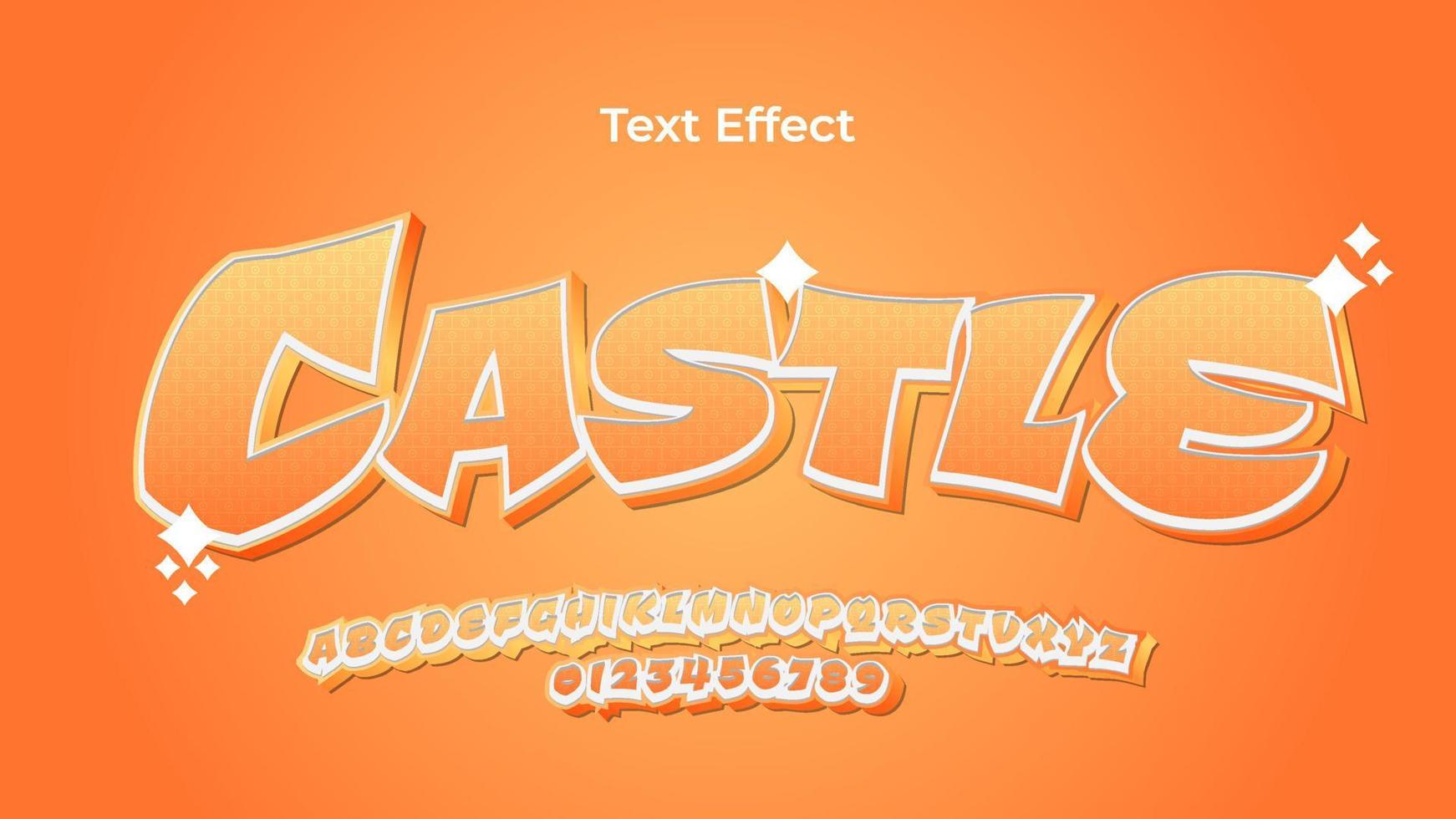 text effect castle with color gradient orange simple vector