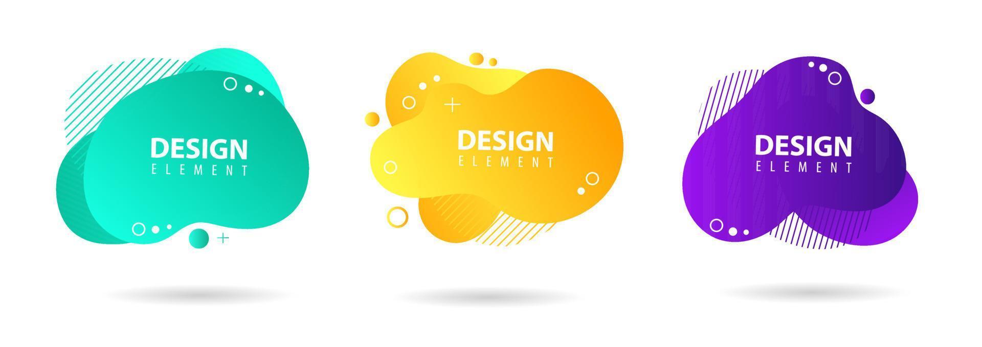 Set of Fluid gradient elements for minimal banner, logo, social post. Futuristic trendy dynamic elements. Abstract background. Eps10 vector. vector