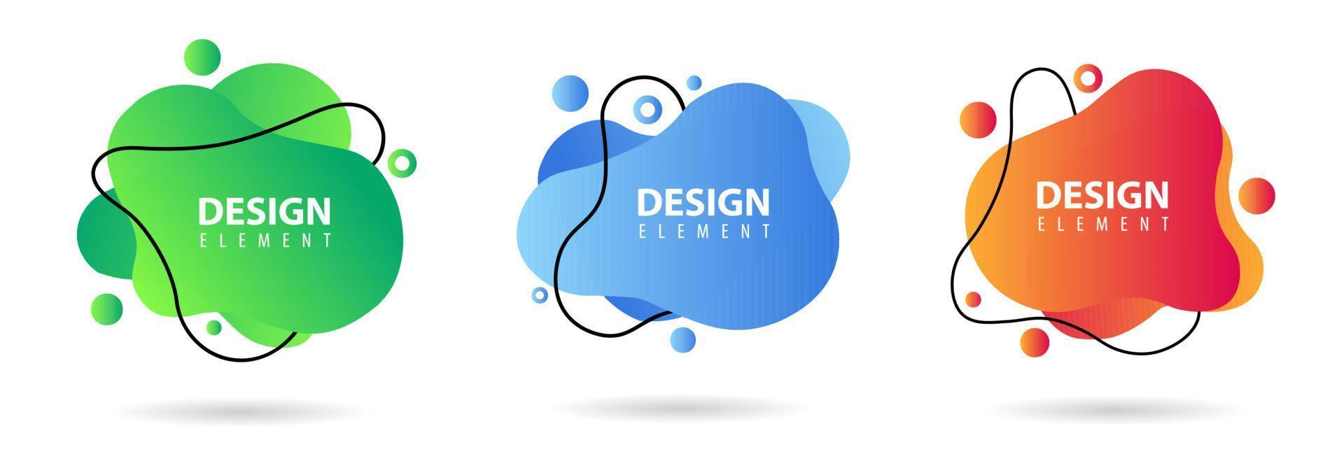 Set of Fluid gradient elements for minimal banner, logo, social post. Futuristic trendy dynamic elements. Abstract background. Eps10 vector. vector