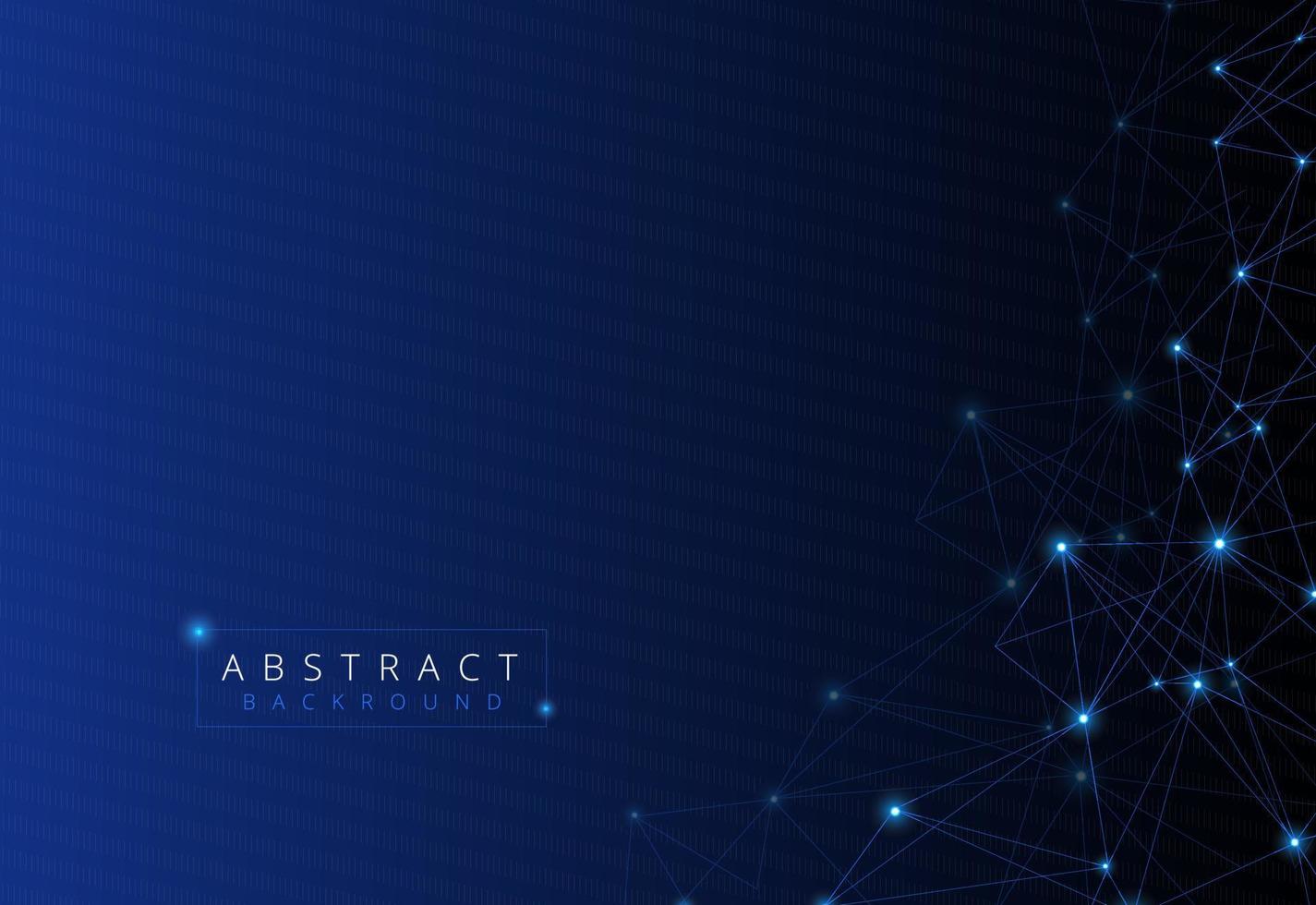 Abstract futuristic - Molecules technology with polygonal shapes on dark blue background vector