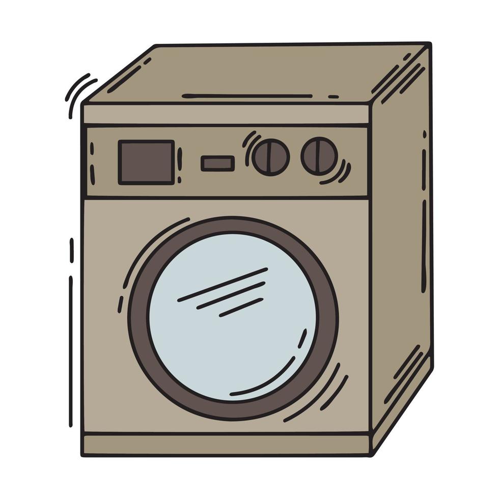 Premium Vector  White background washing machine sketch outline