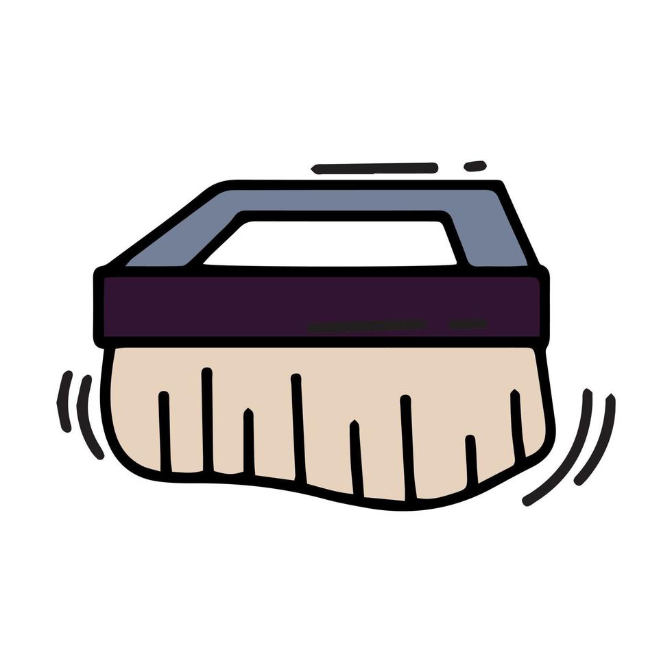Doodle house cleaning brush. Simple vector illustration. Housekeeping concept.