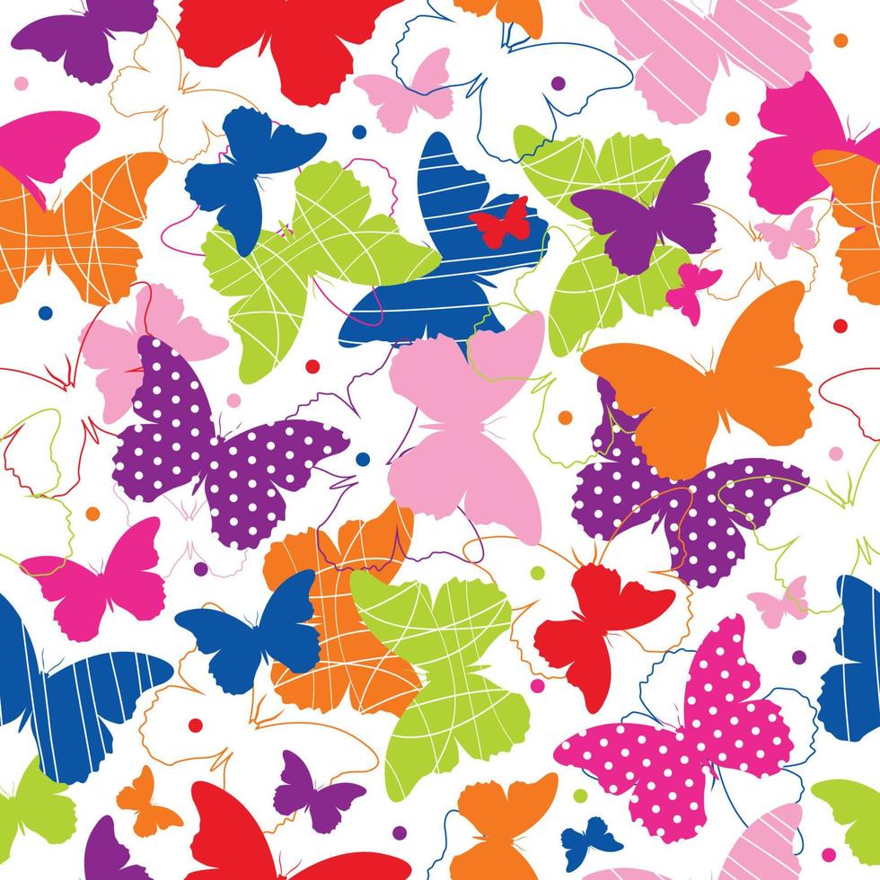 seamless pattern colorful butterfly with abstract ornament, pattern art abstract butterfly for wallpaper vector