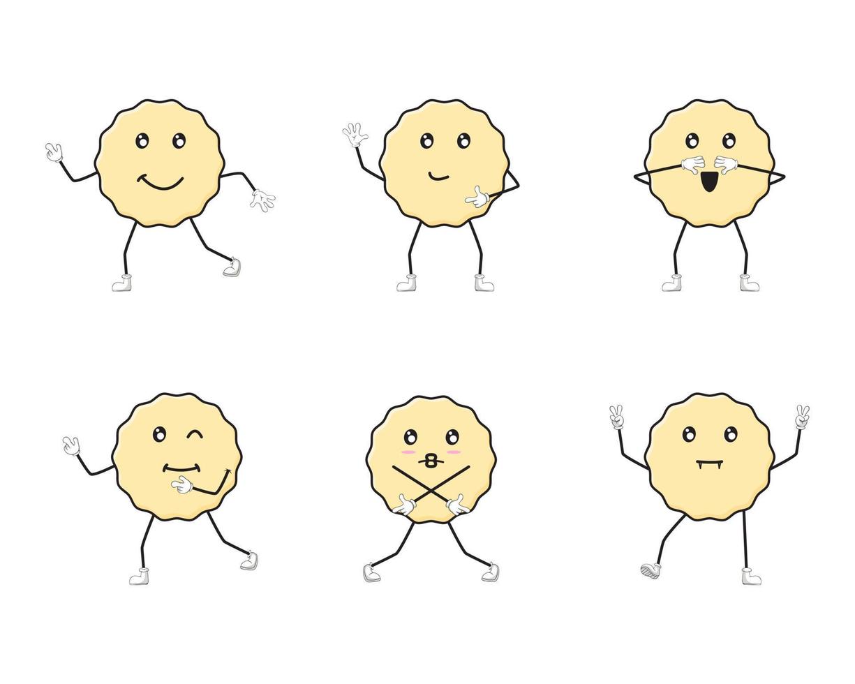 illustration of funny round biscuits vector