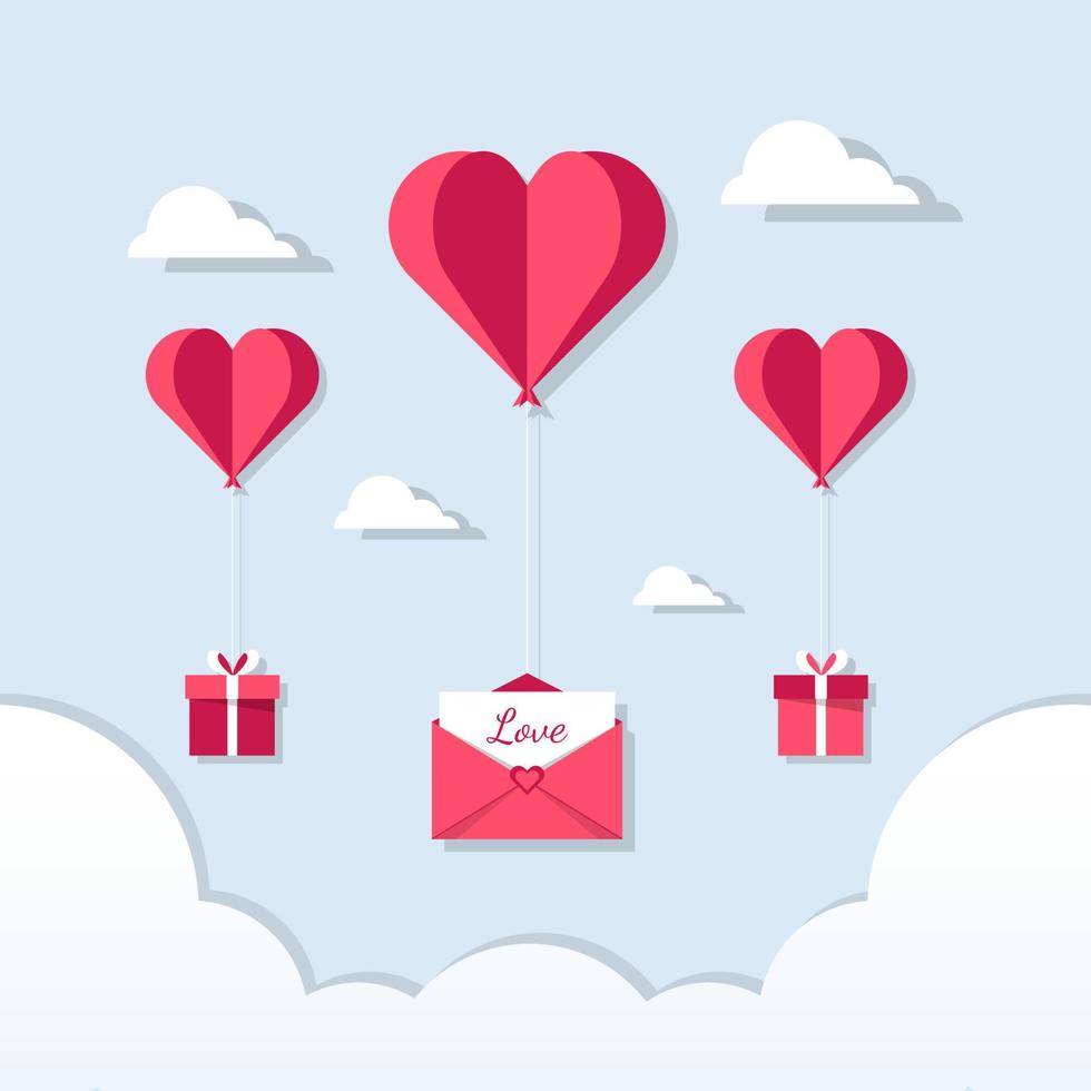 Happy Valentine's Day Card in Paper Cut Style vector