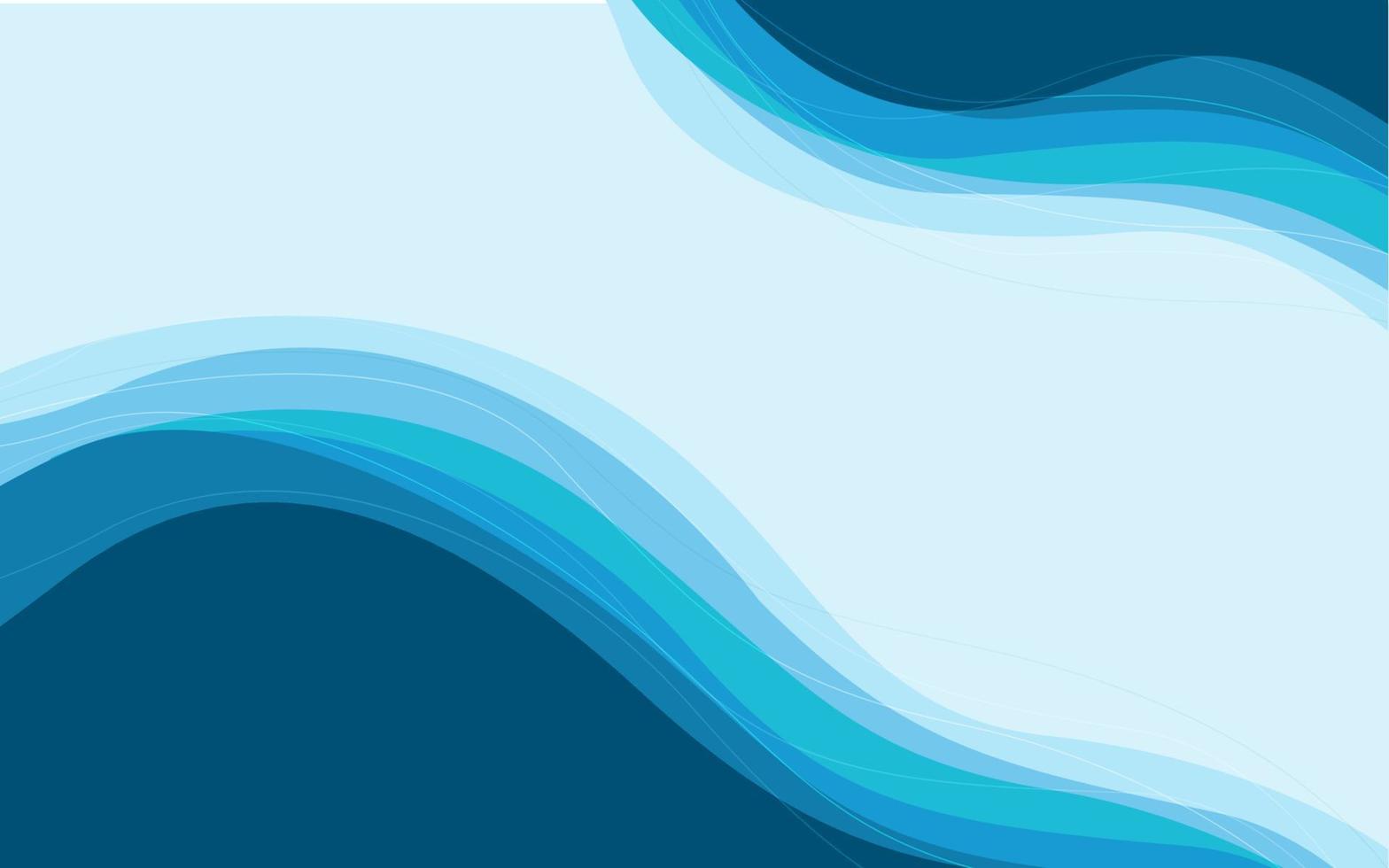 Blue Abstract Wave Background. Blue wave template vector