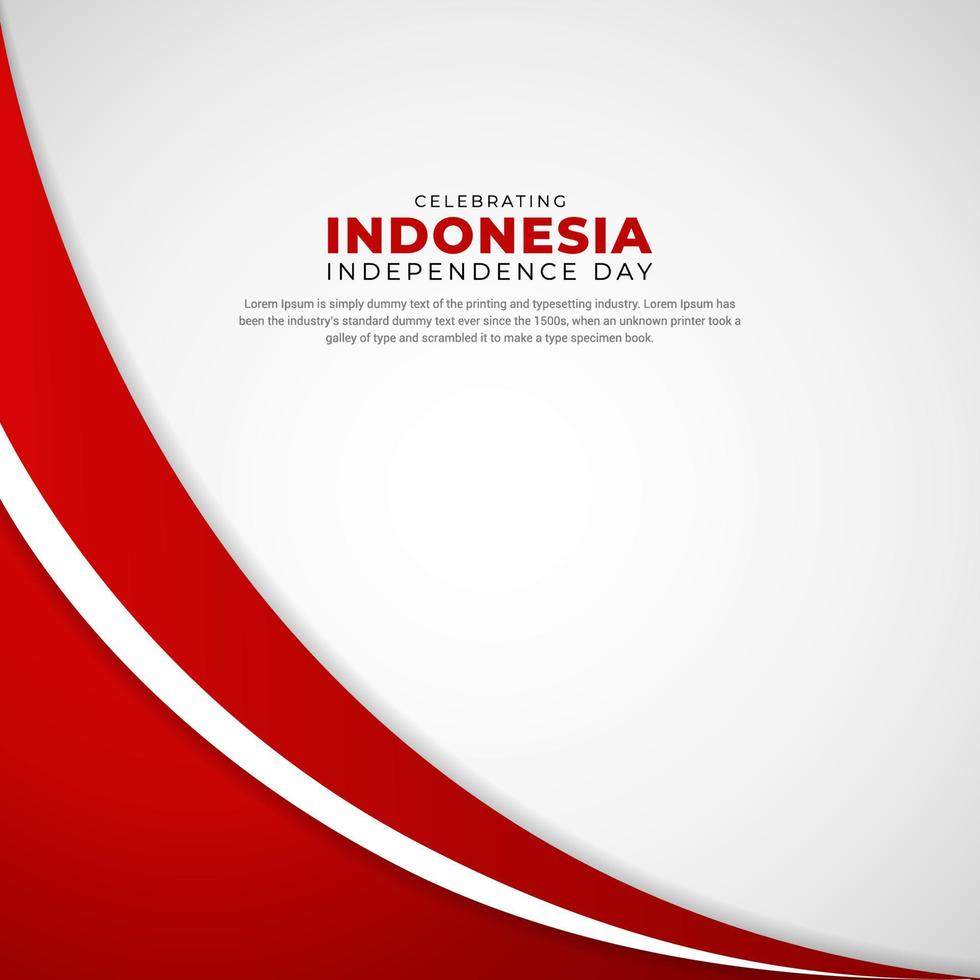 diseño simple y elegante del día de la independencia de indonesia perfecto para marketing en línea, tarjeta de felicitación, tarjeta de festival, fondo, banner, telón de fondo, vector