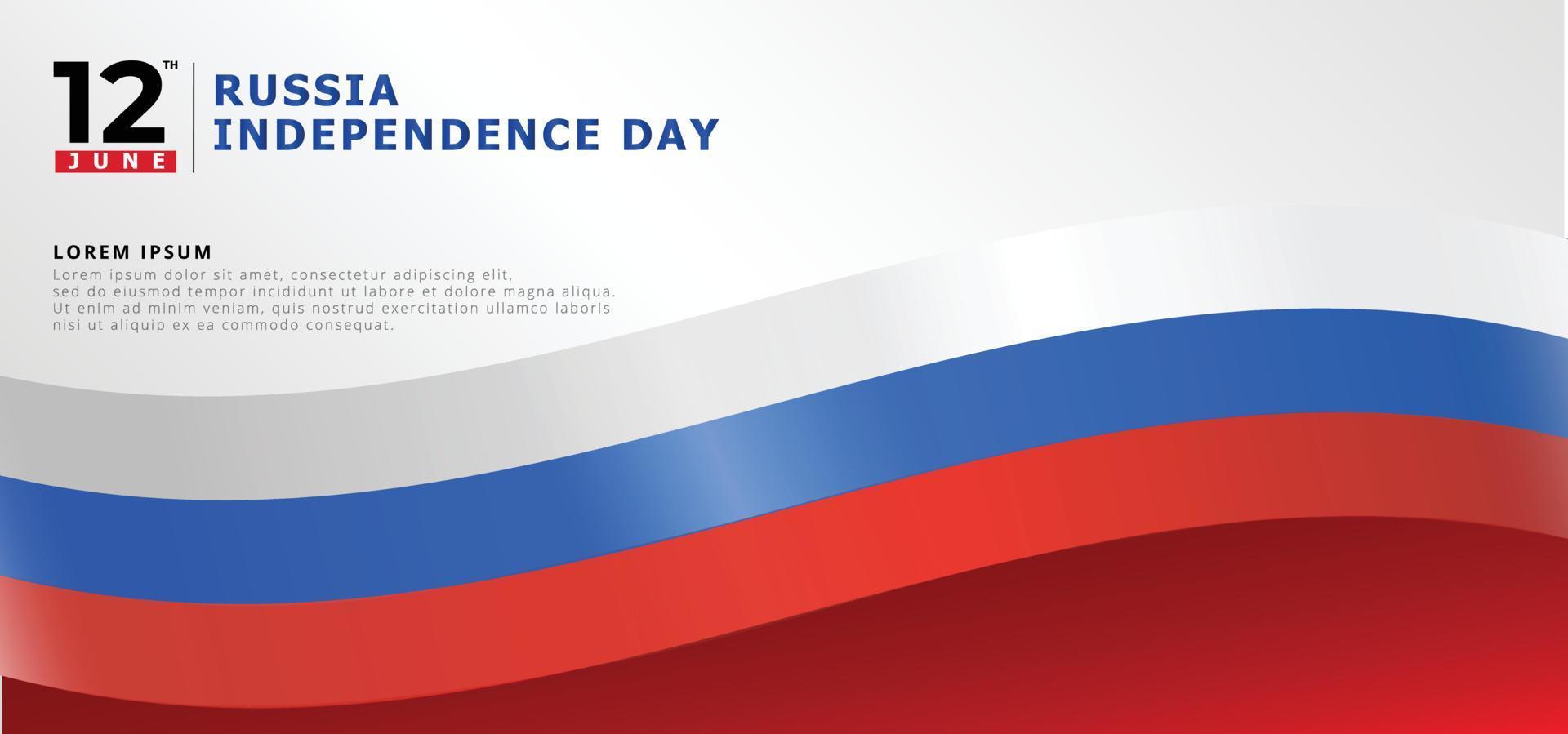 Flat Russia independence day banner. 12th of June Russia independence day vector