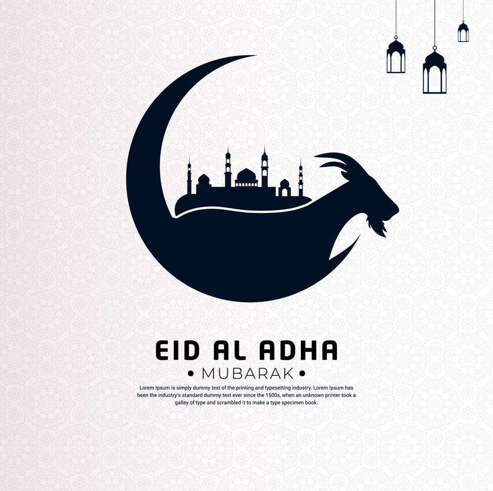 Celebration Eid al adha mubarak islamic background with flat style. Mubarak Islamic background vector