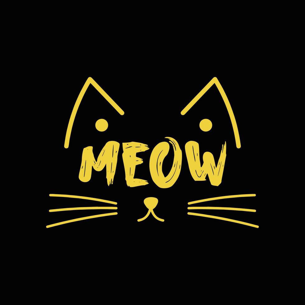 diseño de camiseta de gato vector